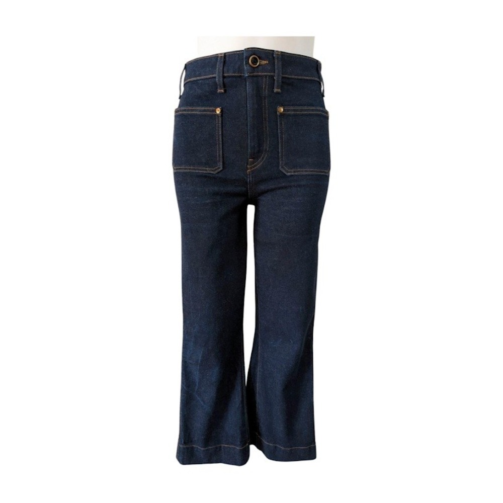 KHAITE Raquel High Waisted Wide Leg Dark‎ Wash Denim Jeans Size 29